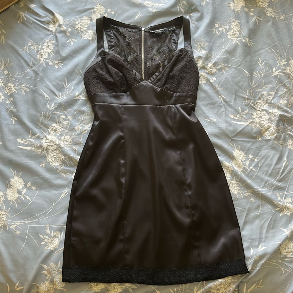 Mini guess black dress with lace trim